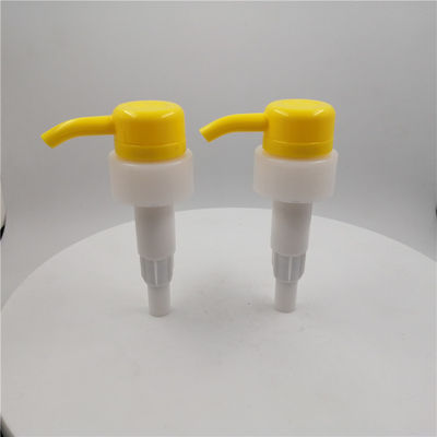 Gelbes gewelltes Kinderbeständiges Lotions-Pumpen-langlebiges Gut 33mm der Schließungs-4cc/T
