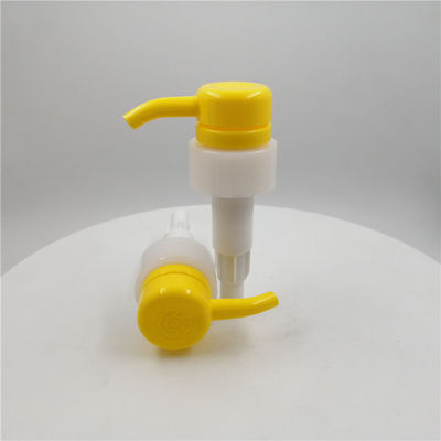 Gelbes gewelltes Kinderbeständiges Lotions-Pumpen-langlebiges Gut 33mm der Schließungs-4cc/T