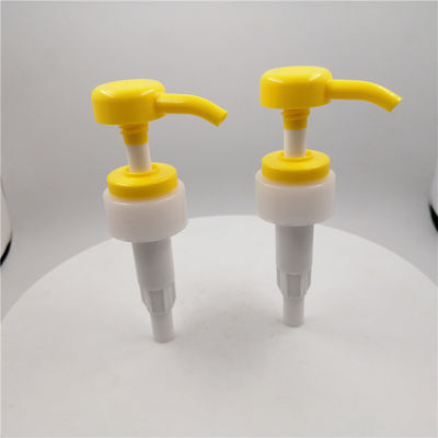 Gelbes gewelltes Kinderbeständiges Lotions-Pumpen-langlebiges Gut 33mm der Schließungs-4cc/T