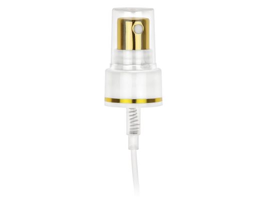 18mm Nebel-Sprüher Parfüm-1.4cc/T, kosmetisches Pumpen-Zufuhr-Gold und silberne Schließung