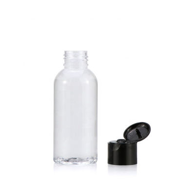 Transparente Pressungs-Art Schwarz-Kappen 100ml Flip Top Plastic Bottles With