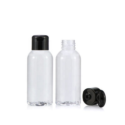 Transparente Pressungs-Art Schwarz-Kappen 100ml Flip Top Plastic Bottles With