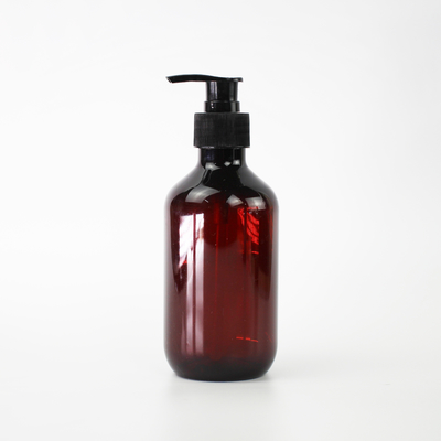Transparentes leeres HAUSTIER Hersteller-Wholesale Brown Grays 300ml Plastikshampoo-Flasche mit Pumpen-Kappe