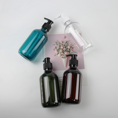 Transparentes leeres HAUSTIER Hersteller-Wholesale Brown Grays 300ml Plastikshampoo-Flasche mit Pumpen-Kappe